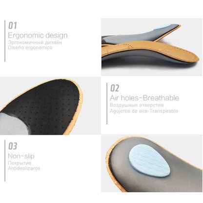 Leather foot arch correction insoles