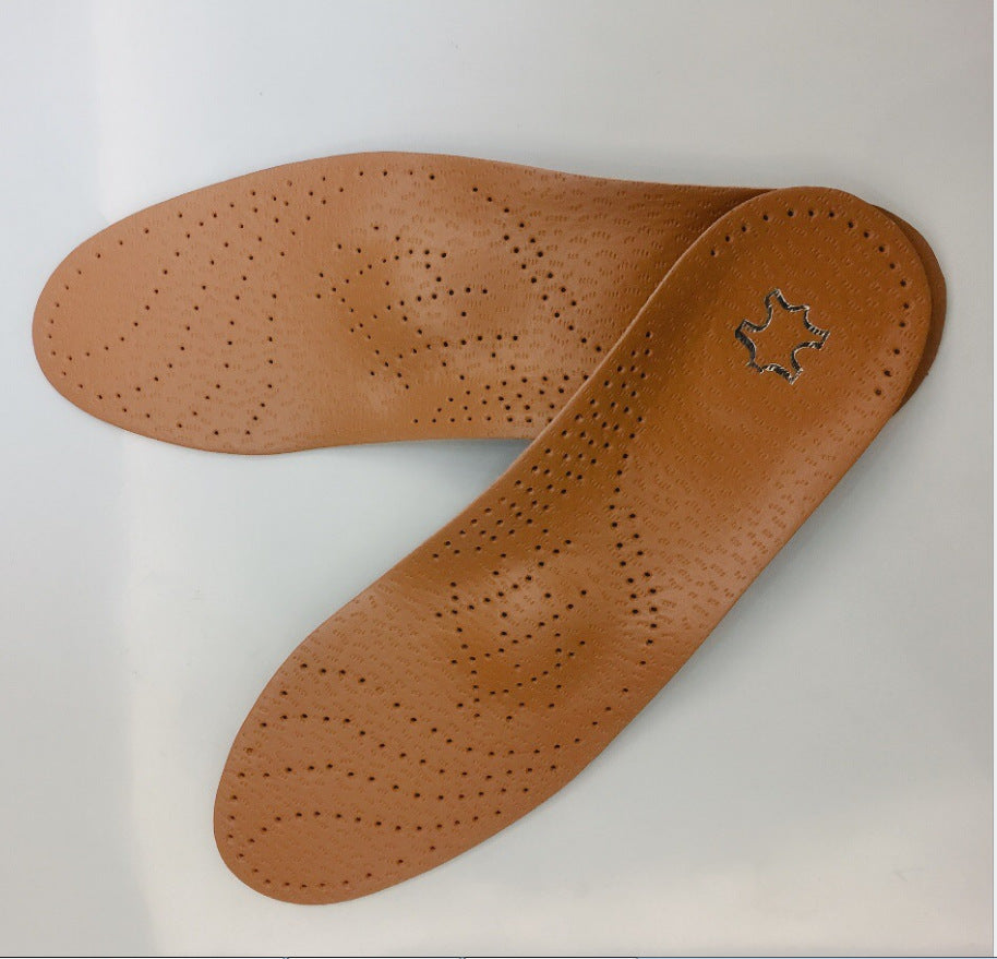Leather foot arch correction insoles