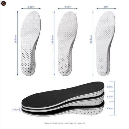 [US Ready] Men Women Invisible Height Increase Insoles Heel Lift Taller Shoe Inserts Pad