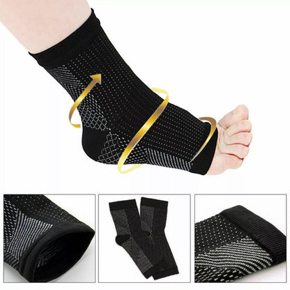 Foot Sleeve Plantar Fasciitis Compression Socks Achy Swelling Heel Ankle Black&Orange