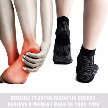 Foot Sleeve Plantar Fasciitis Compression Socks Achy Swelling Heel Ankle Black&Orange